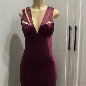 NWT ABS by Allen Schwartz Red Satin Dress